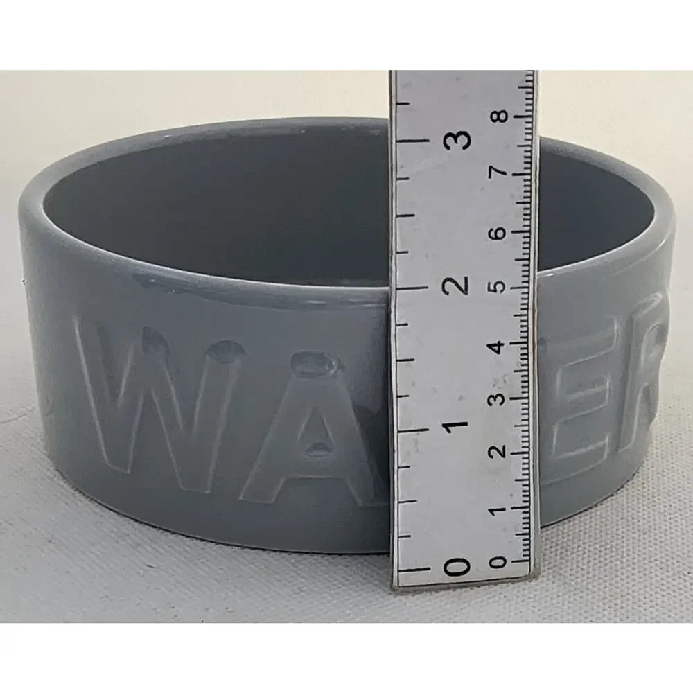 Pet Dish-Water-Park Life Designs-Gray-Holds 1 Cup Fluid-Embossed 